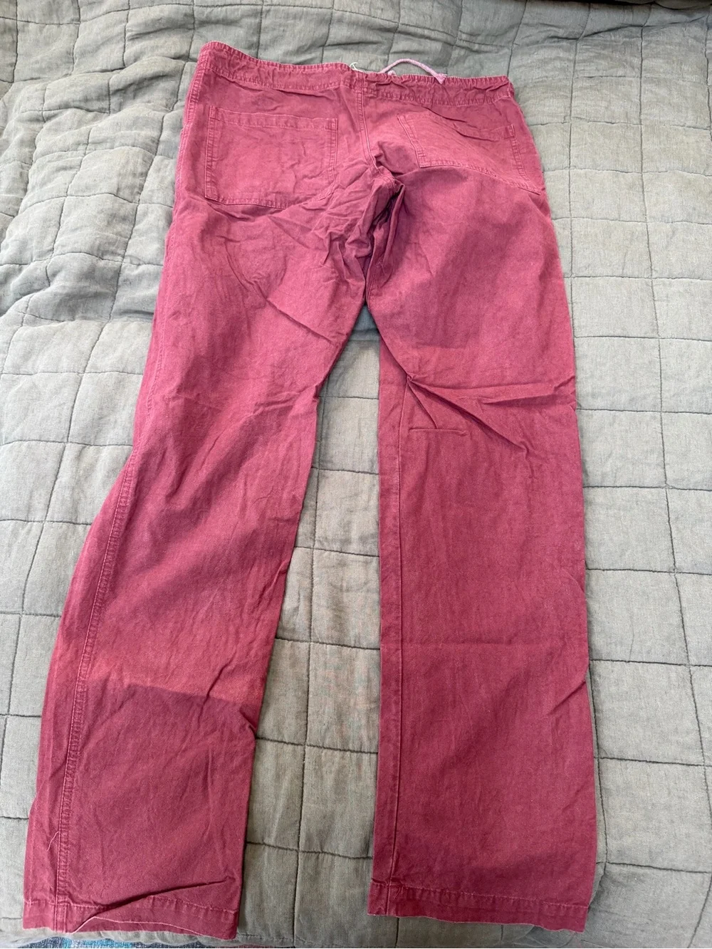 Cotton Flower Men's Medium Breathable Cotton Drawstring Pants in Rose